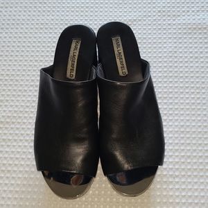Karl Lagerfeld platform slides. Size 10.